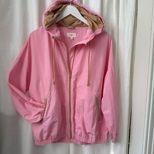 Lou & Grey Pink and Tan  Windbreaker Jacket sz XS